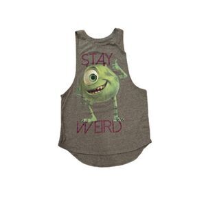 Disney Pixar tank small Mike monsters inc stay weird racerback